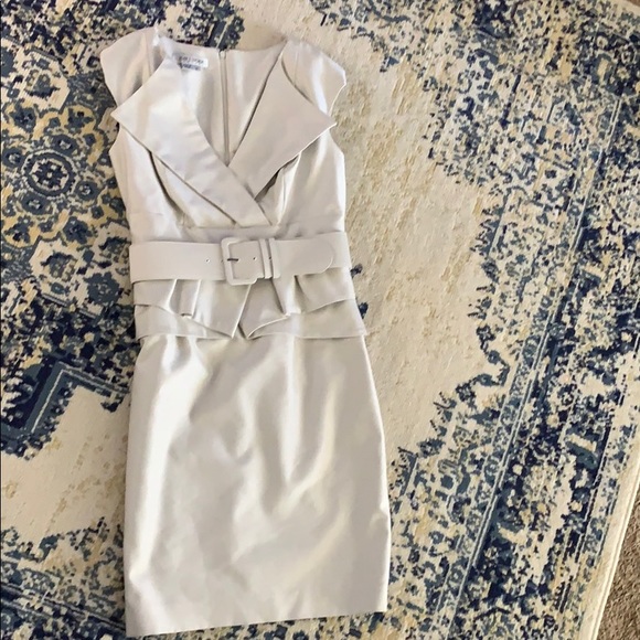 Kay Unger Dresses & Skirts - Kay Unger New York Tan belted dress